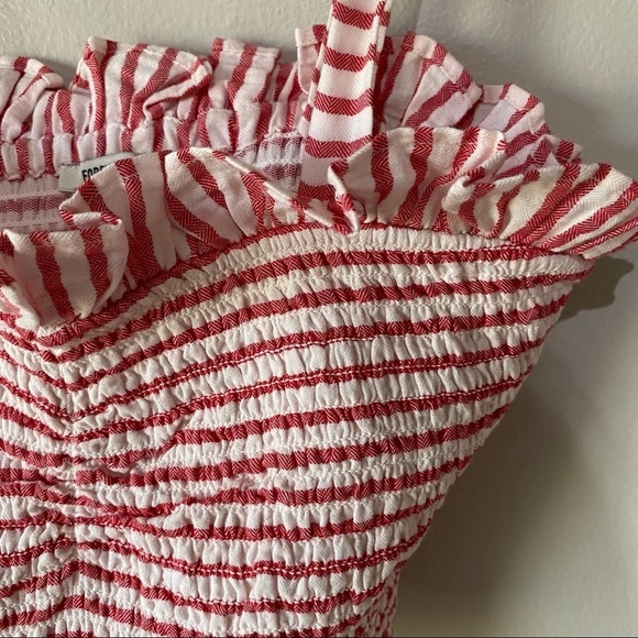 Forever 21 Crop Top Tank Stretchy Red and White Striped - Picture 3 of 6